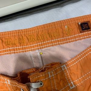 Orange rock revival swim shorts trunks 36
